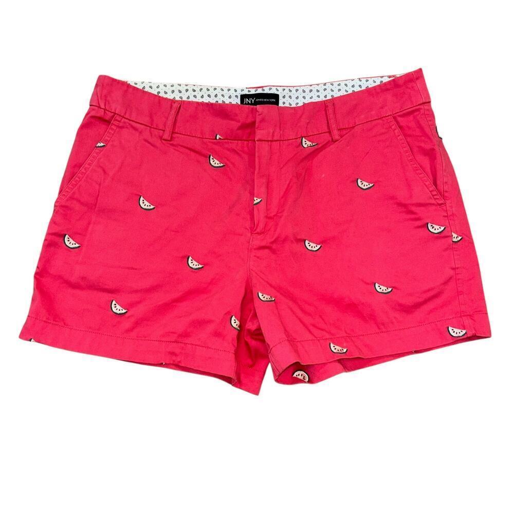 JNY Pink Watermelon Preppy Cotton Shorts Women’s Sz 6 Costal Summer Old Money